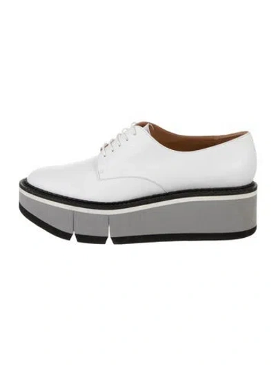 Pre-owned Robert Clergerie Leather Colorblock Pattern Mules In White