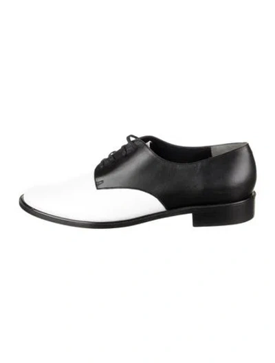 Pre-owned Robert Clergerie Leather Colorblock Pattern Oxfords In Black/white