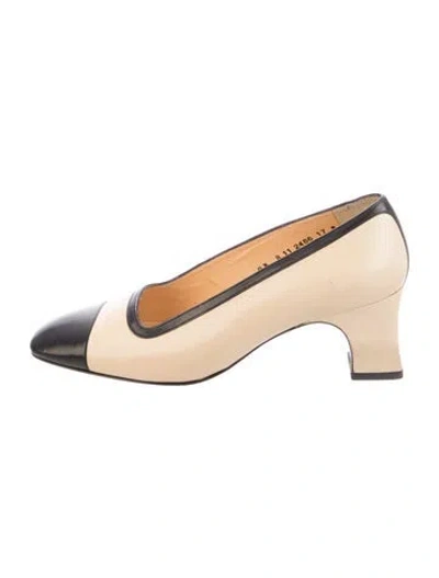 Pre-owned Robert Clergerie Leather Colorblock Pattern Pumps In Neutrals