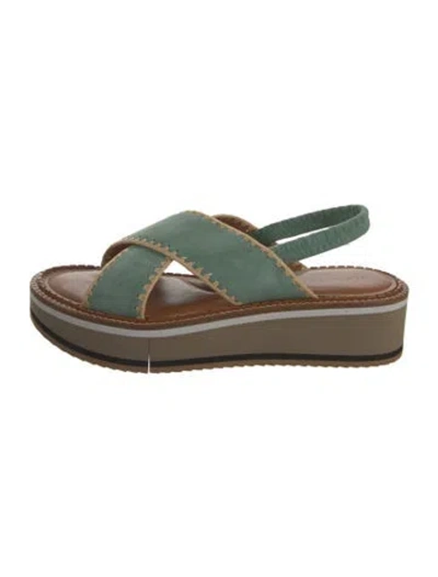 Pre-owned Robert Clergerie Leather Colorblock Pattern Slides