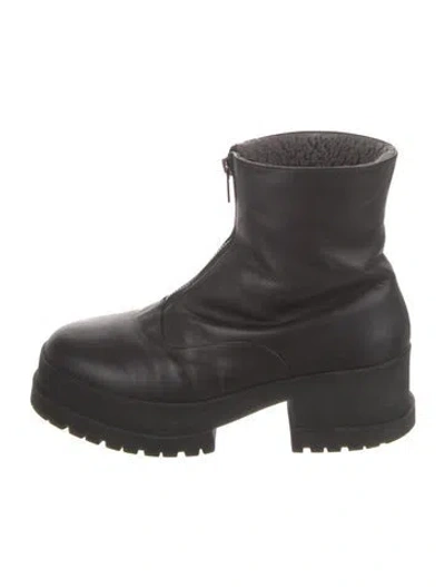 Pre-owned Robert Clergerie Leather Combat Boots In Black