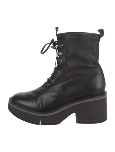 Pre-owned Robert Clergerie Leather Combat Boots In Black