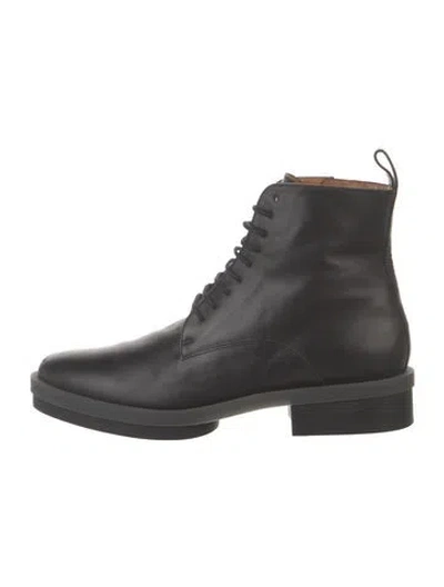 Pre-owned Robert Clergerie Leather Combat Boots In Black