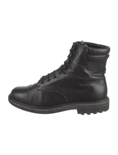 Pre-owned Robert Clergerie Leather Combat Boots In Black