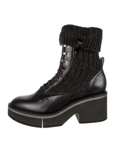 Pre-owned Robert Clergerie Leather Combat Boots In Black