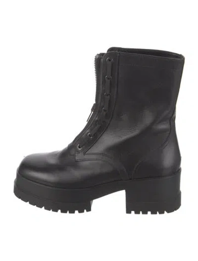 Pre-owned Robert Clergerie Leather Combat Boots In Black