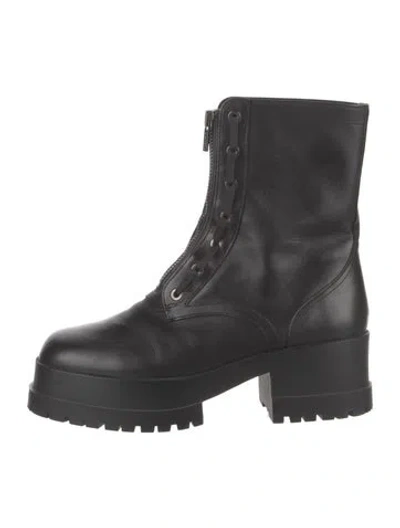 Pre-owned Robert Clergerie Leather Combat Boots In Black