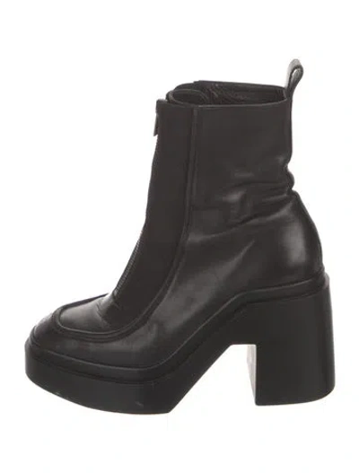Pre-owned Robert Clergerie Leather Combat Boots In Black
