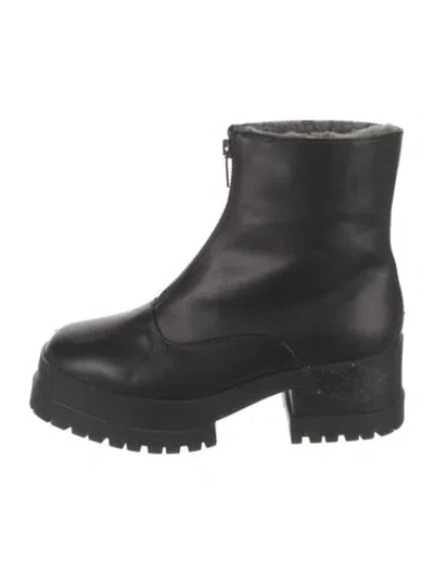 Pre-owned Robert Clergerie Leather Combat Boots In Black