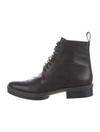 Pre-owned Robert Clergerie Leather Combat Boots In Black