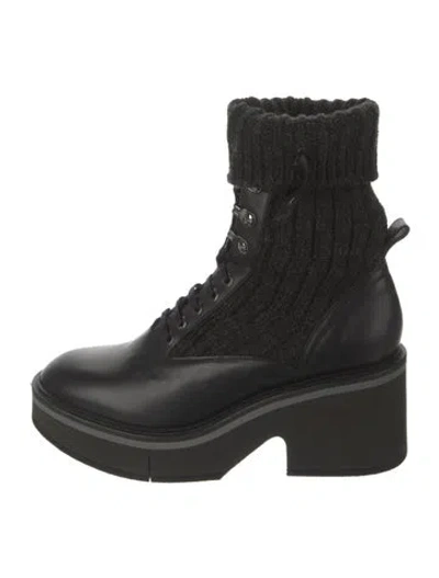 Pre-owned Robert Clergerie Leather Combat Boots In Black
