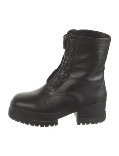 Pre-owned Robert Clergerie Leather Combat Boots In Black