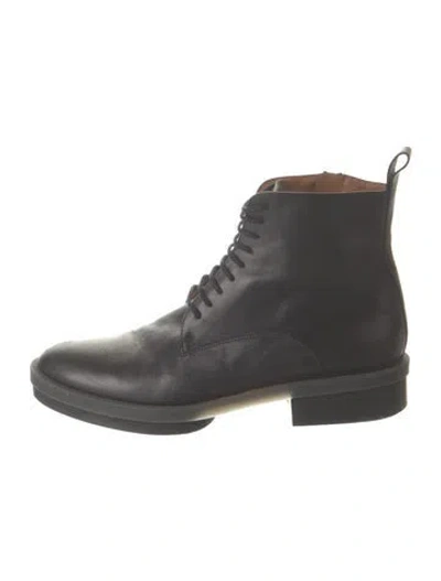Pre-owned Robert Clergerie Leather Combat Boots In Black
