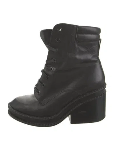 Pre-owned Robert Clergerie Leather Combat Boots In Black
