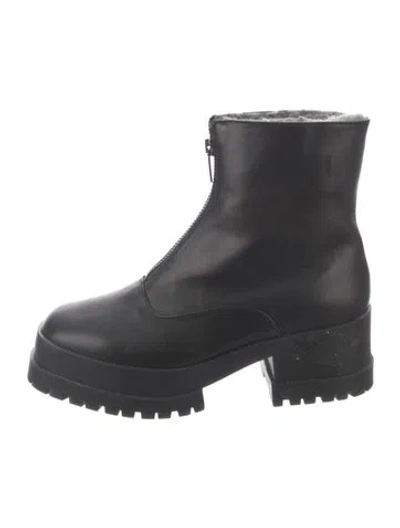Pre-owned Robert Clergerie Leather Combat Boots In Black
