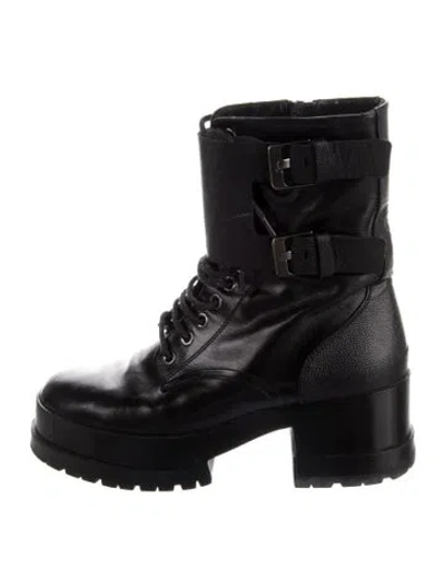 Pre-owned Robert Clergerie Leather Combat Boots In Black