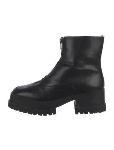 Pre-owned Robert Clergerie Leather Combat Boots In Black