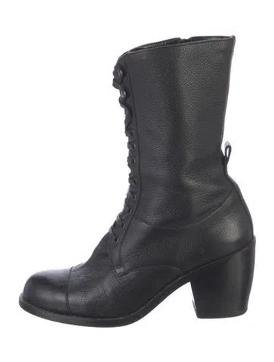 Pre-owned Robert Clergerie Leather Combat Boots In Blue