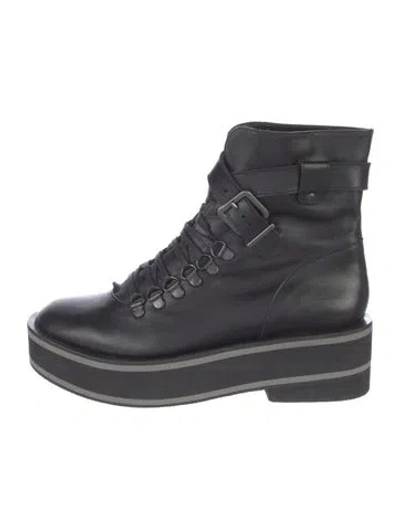 Pre-owned Robert Clergerie Leather Combat Boots In Blue