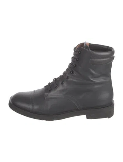 Pre-owned Robert Clergerie Leather Combat Boots In Gray