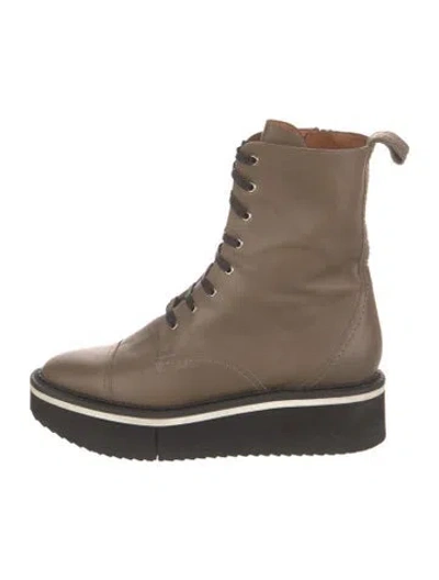 Pre-owned Robert Clergerie Leather Combat Boots In Neutral