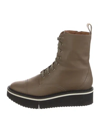 Pre-owned Robert Clergerie Leather Combat Boots In Neutral