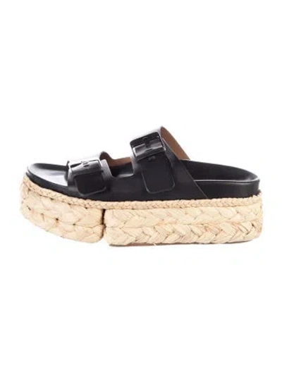 Pre-owned Robert Clergerie Leather Espadrilles In Black