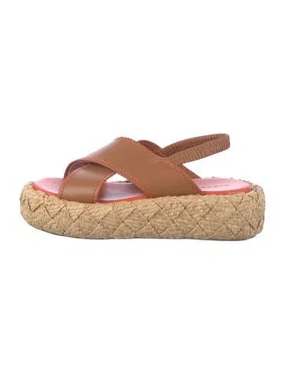 Pre-owned Robert Clergerie Leather Espadrilles In Brown