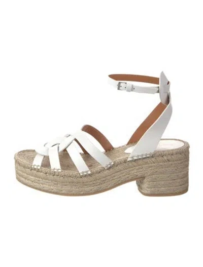 Pre-owned Robert Clergerie Leather Espadrilles In White