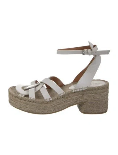 Pre-owned Robert Clergerie Leather Espadrilles In White