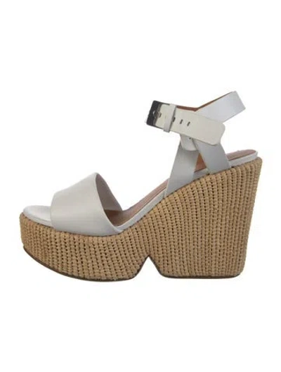 Pre-owned Robert Clergerie Leather Espadrilles In White