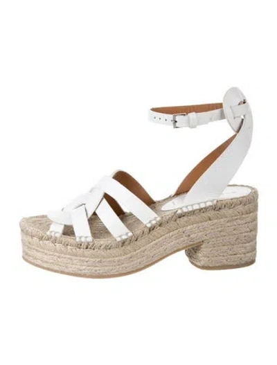 Pre-owned Robert Clergerie Leather Espadrilles In White