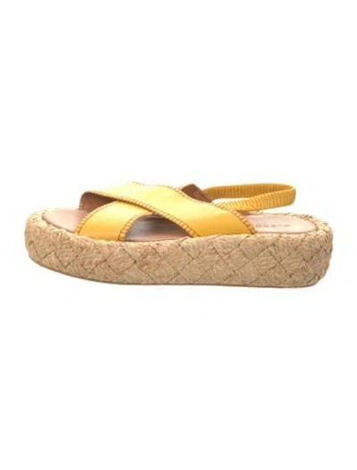 Pre-owned Robert Clergerie Leather Espadrilles In Yellow