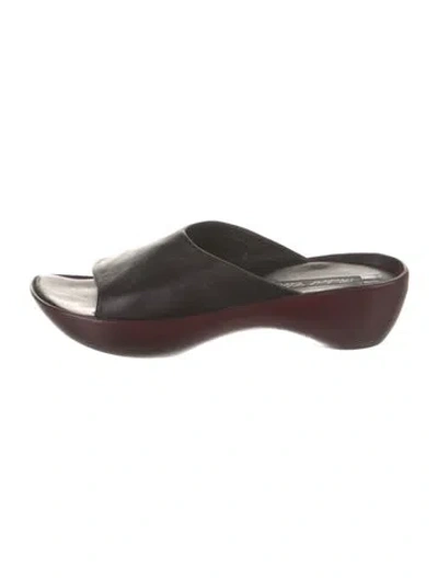 Pre-owned Robert Clergerie Leather Flats In Black