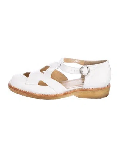 Pre-owned Robert Clergerie Leather Flats In White