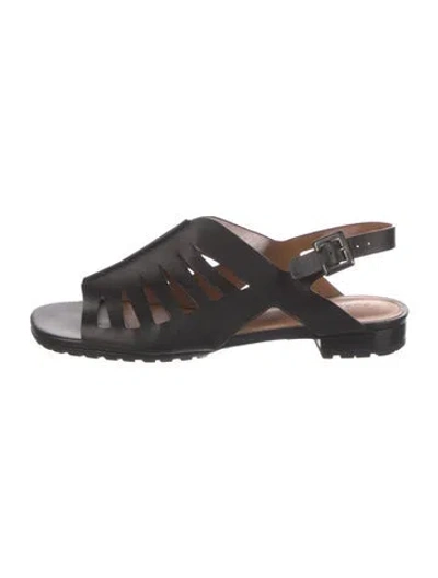 Pre-owned Robert Clergerie Leather Gladiator Sandals In Black