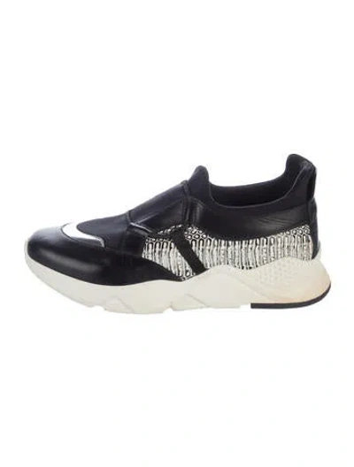 Pre-owned Robert Clergerie Leather Graphic Print Chunky Sneakers In Blue