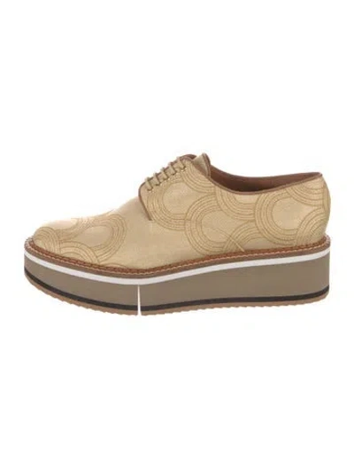 Pre-owned Robert Clergerie Leather Graphic Print Sneakers In Neutrals