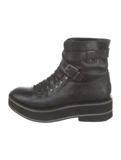 Pre-owned Robert Clergerie Leather Hiking Boots In Black
