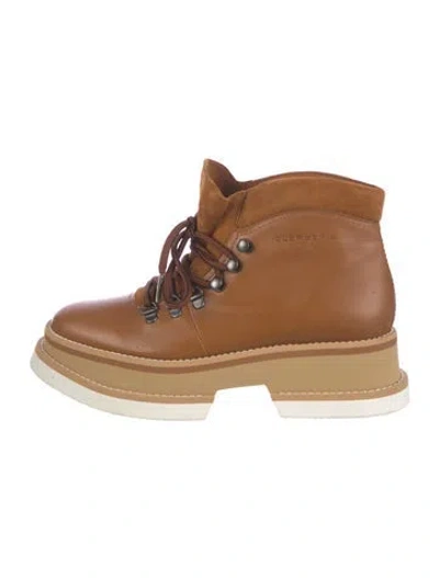 Pre-owned Robert Clergerie Leather Hiking Boots In Brown