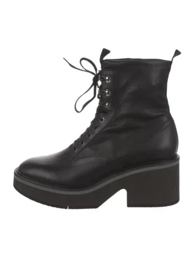 Pre-owned Robert Clergerie Leather Lace-up Boots In Black