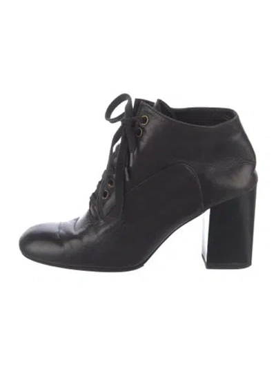 Pre-owned Robert Clergerie Leather Lace-up Boots In Black