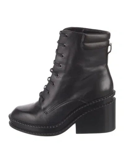 Pre-owned Robert Clergerie Leather Lace-up Boots In Black