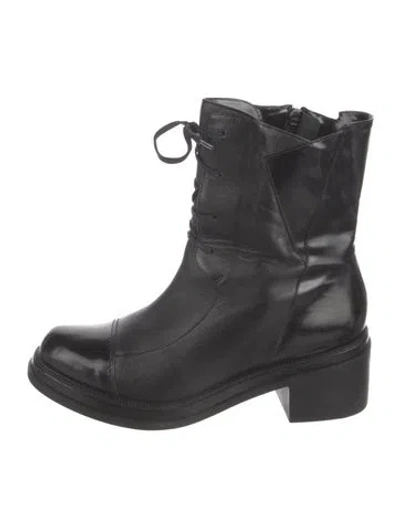 Pre-owned Robert Clergerie Leather Lace-up Boots In Black