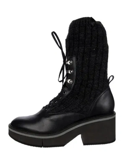 Pre-owned Robert Clergerie Leather Lace-up Boots In Black