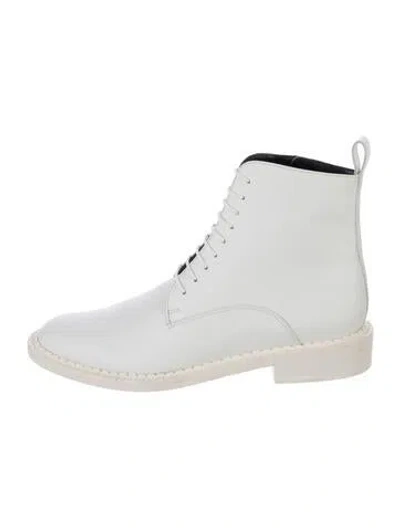 Pre-owned Robert Clergerie Leather Lace-up Boots In White