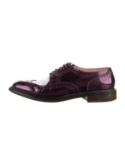 Pre-owned Robert Clergerie Leather Lasercut Accents Oxfords In Purple