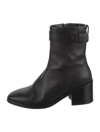 Pre-owned Robert Clergerie Leather Moto Boots In Black