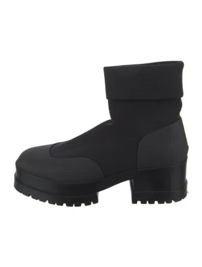 Pre-owned Robert Clergerie Leather Moto Boots In Black