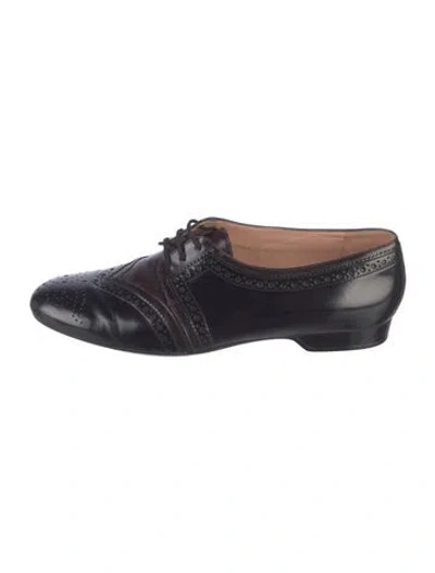 Pre-owned Robert Clergerie Leather Oxfords In Black